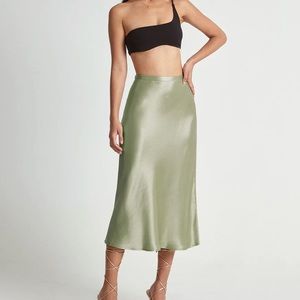 Sage green midi skirt